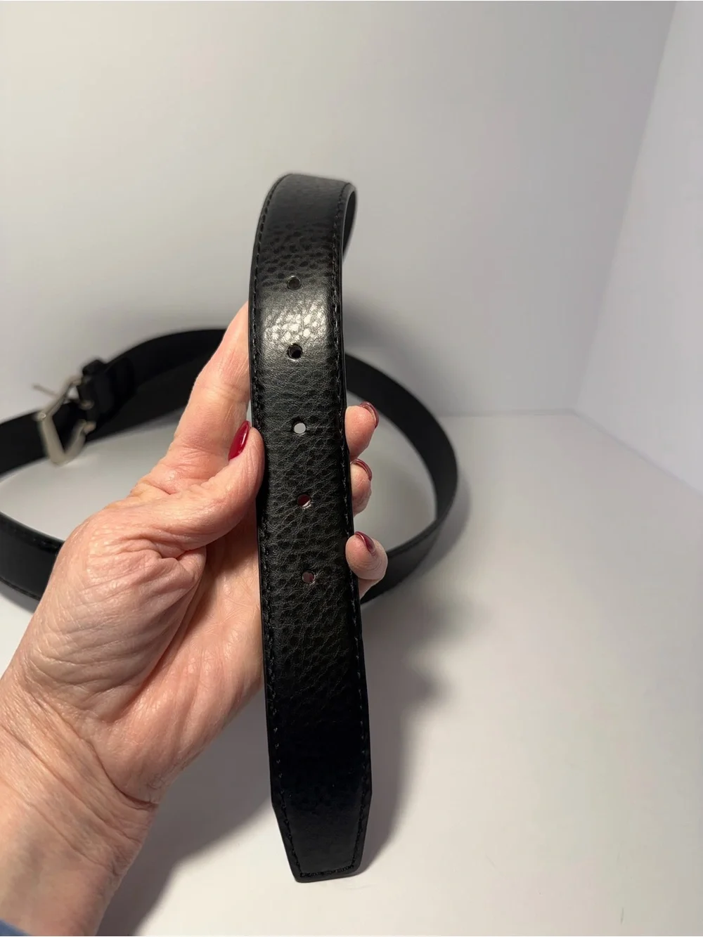 👔 Men's Black Pebble Grain Dress Belt - Size 54 Big & Tall